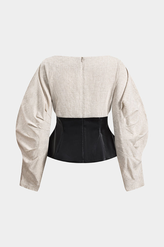 Ava - Stylish Patchwork Design Women's Long Sleeve Shirt