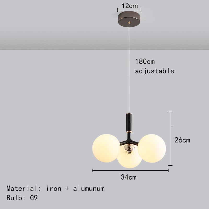 Scandinavian Glass Pendant Lamp Luxury Nordic Style | G9 LED | Sound Sensor | Modern Minimalist Hanging Light for Bedroom Living Room
