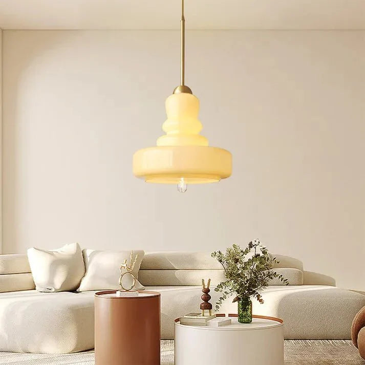 Bauhaus Gourd Glass Pendant Lamp | E27 Ceiling Light | Glass & Brass or Iron | Modern Decorative Lighting | Adjustable Hanging