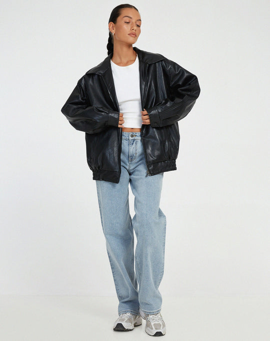 Women's Leather Jacket | Oversized Fit | Lightweight Low