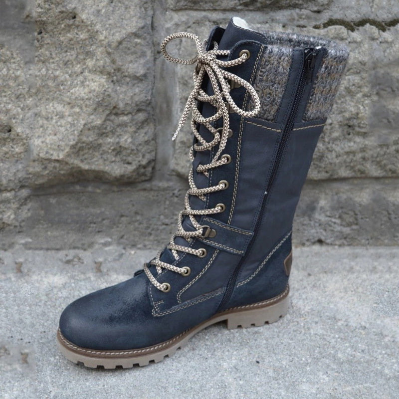 Non-slip winter boots with low heel