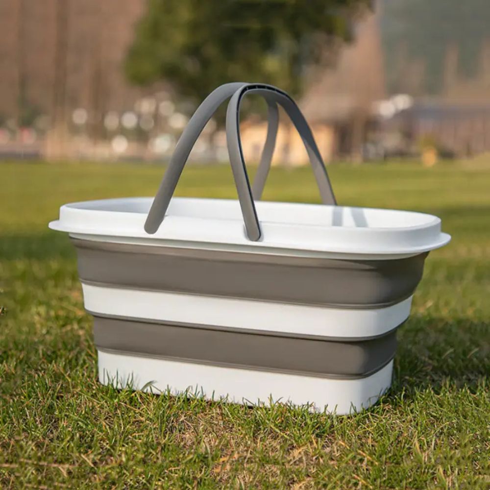 Foldable Camping Basket | Collapsible Self-Standing Plastic Container | Waterproof & Durable | Multi-Purpose Indoor Outdoor