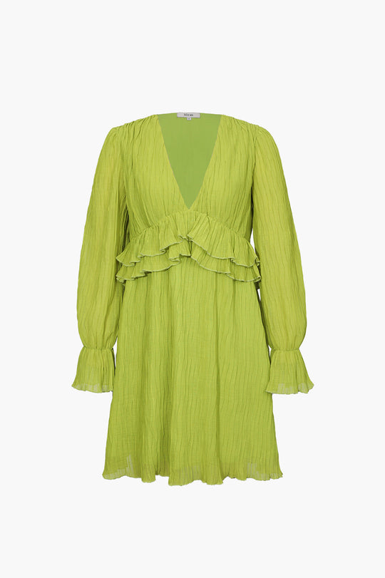 V-neck Mini Dress with Ruffles 