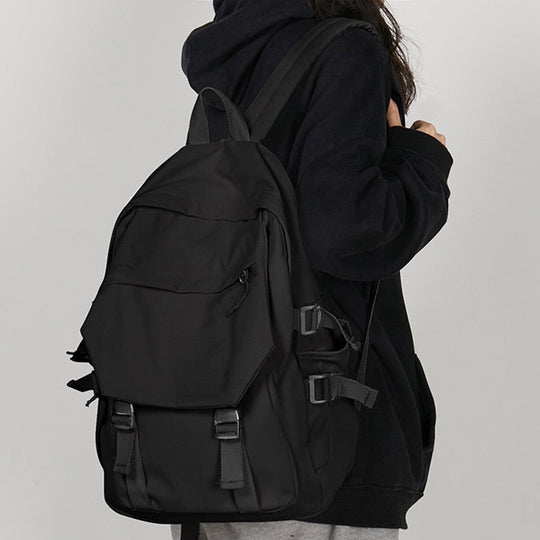Spacious vintage backpack with buckles