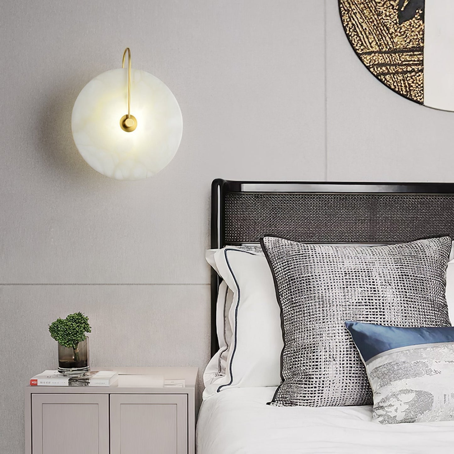 Alabaster LED Wall Lamp | Organic Stone-Inspired Sconce | Warm to Cool Adjustable Light | Bedroom Hallway Living Room