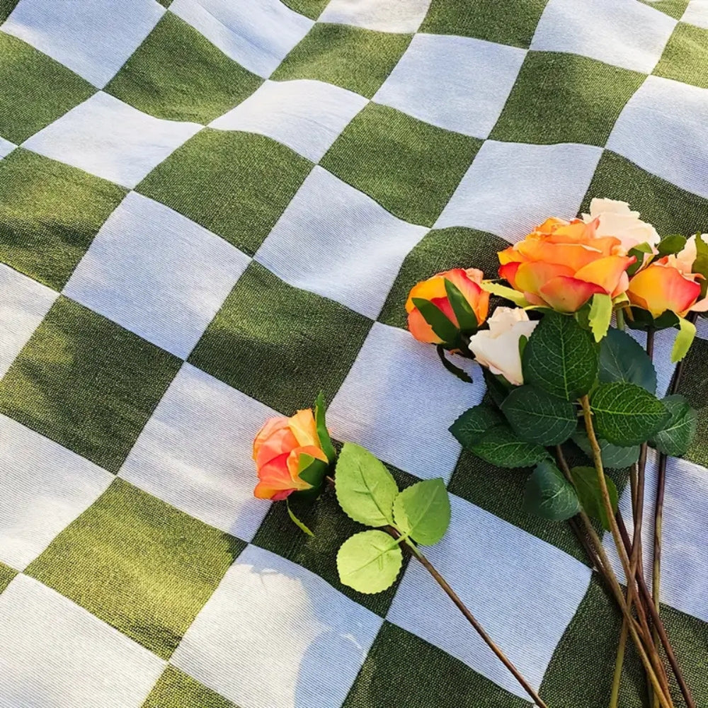 Gecontroleerde Picknickdeken 130x180 cm met Franje | Zacht Microfiber Breiwerk | Lichtgewicht All-Seizoen Deken | Binnen- en Buiten Gebruik
