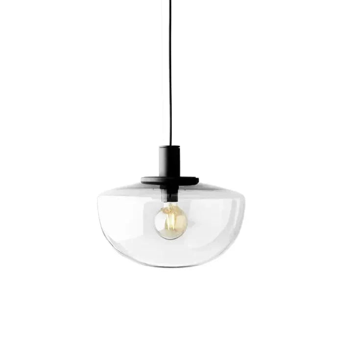 Modern Globe Glass Pendant Lamp Minimalist Design | E27 Ceiling Light Fixture | Metal Frame | Adjustable Hanging | 22–35cm