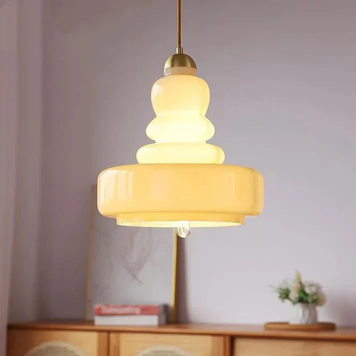 Bauhaus Gourd Glass Pendant Lamp | E27 Ceiling Light | Glass & Brass or Iron | Modern Decorative Lighting | Adjustable Hanging