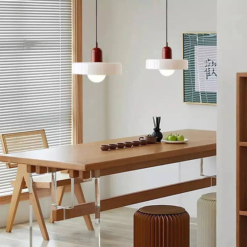 Bauhaus Pendant Lamp Made of Colored Glass