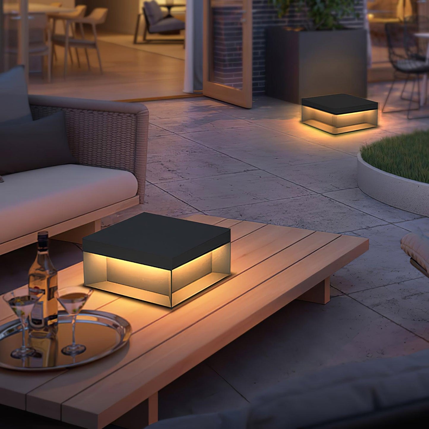Black Box Outdoor Lantern Post