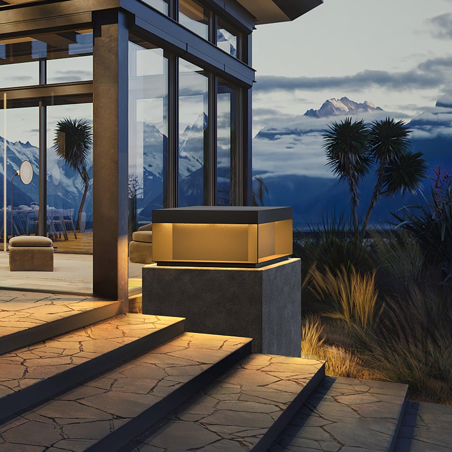 Black Box Outdoor Lantern Post