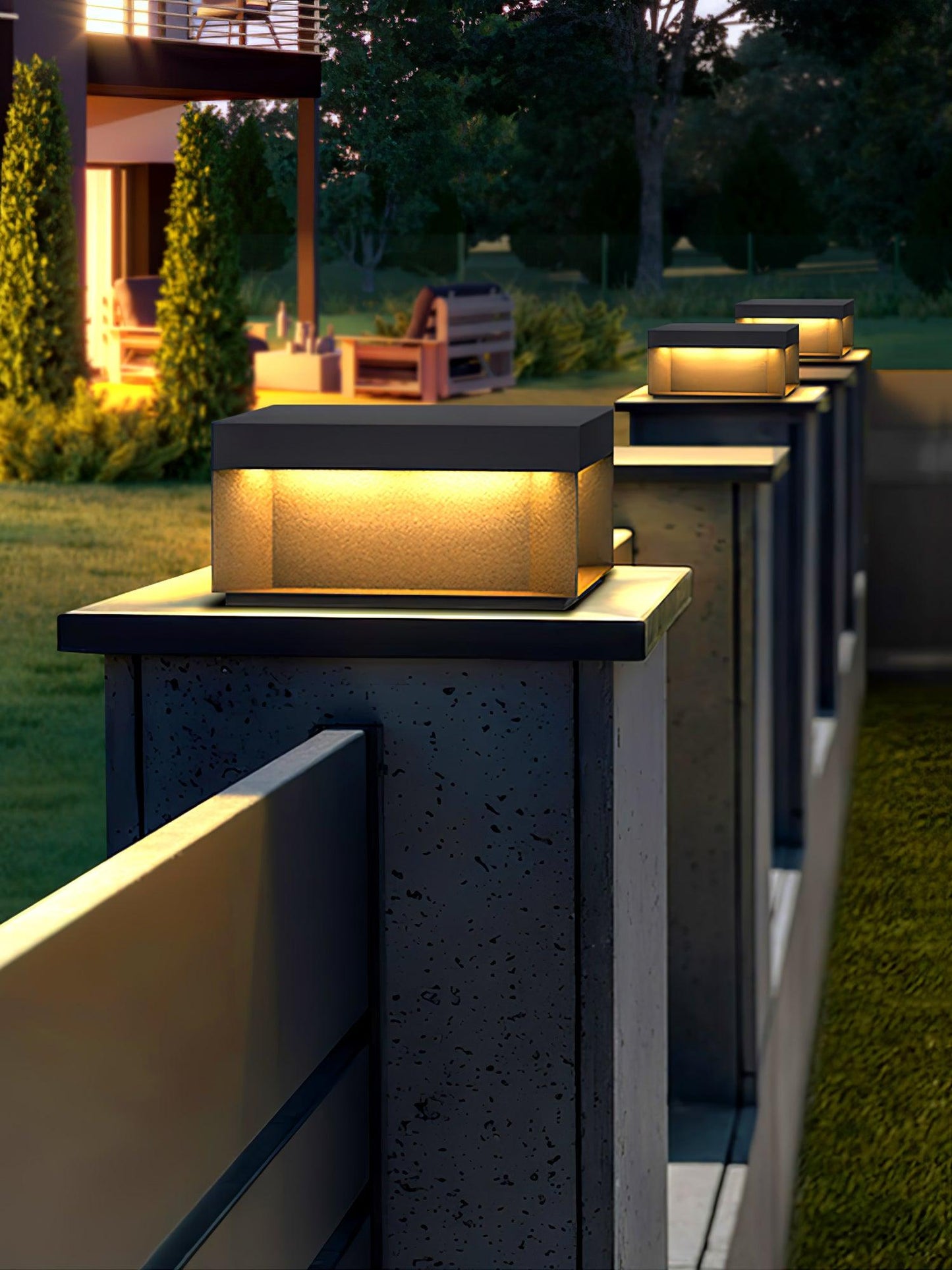Black Box Outdoor Lantern Post