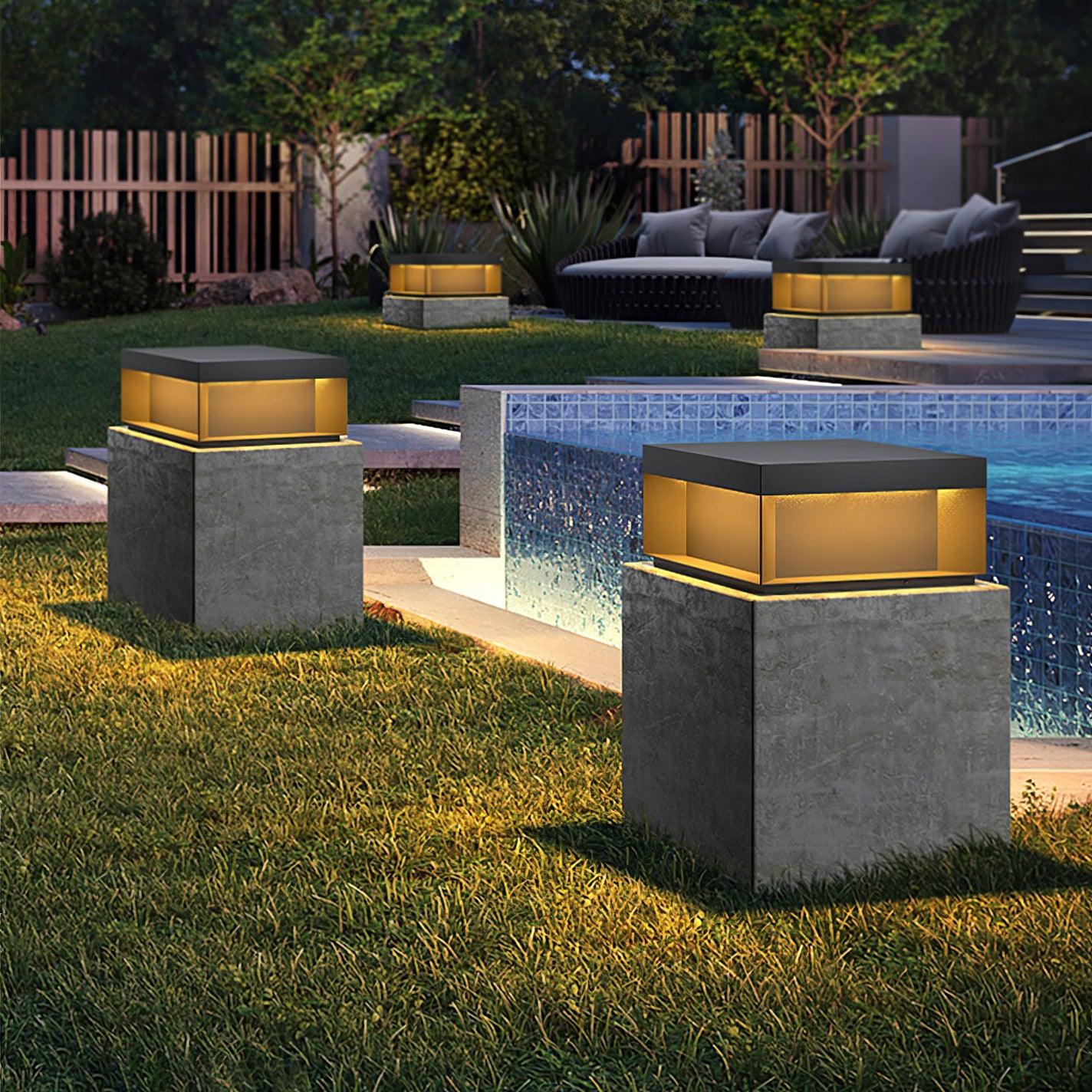 Black Box Outdoor Lantern Post