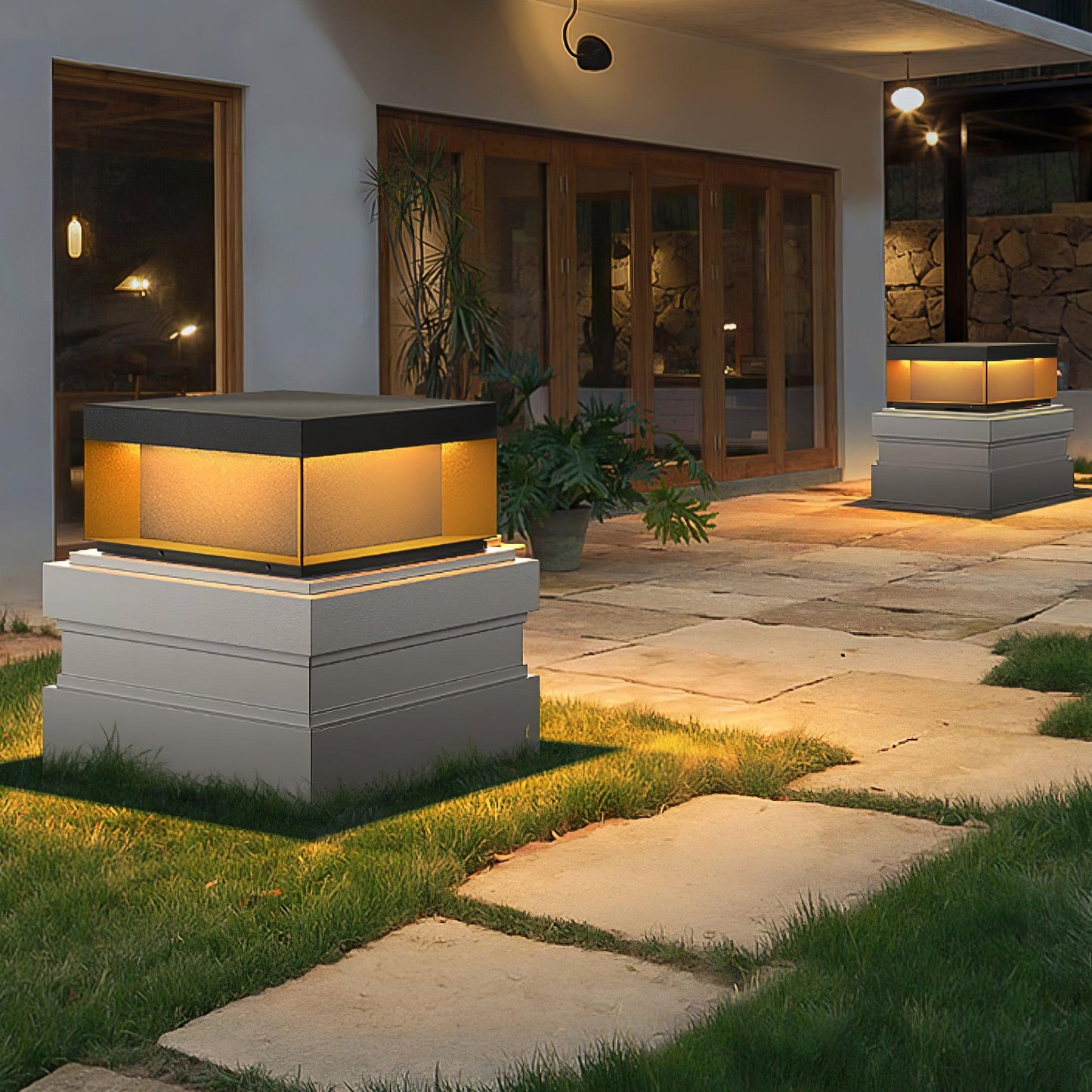 Black Box Outdoor Lantern Post