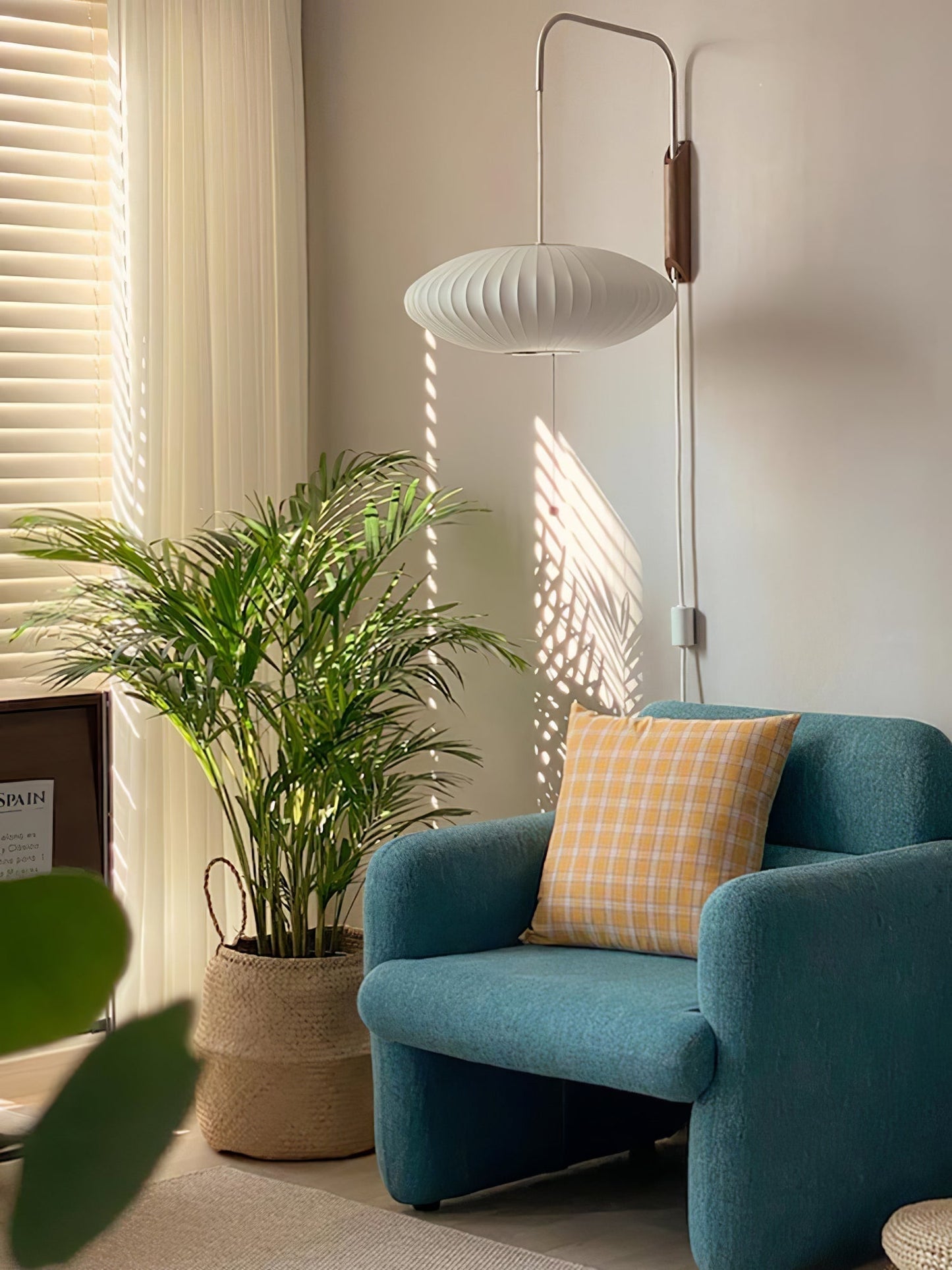 Nelson Wall Sconce | Mid-Century Modern Wall Light | Walnut & Metal Fixture | E26/E27 Ambient Indoor Lighting