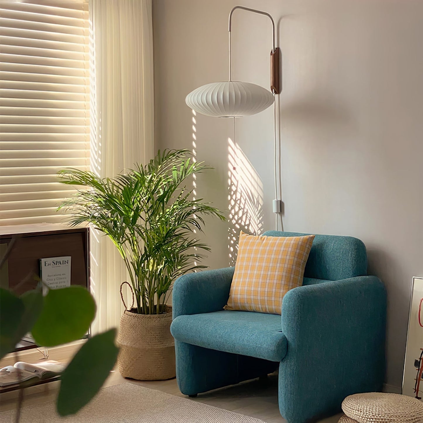 Nelson Wall Sconce | Mid-Century Modern Wall Light | Walnut & Metal Fixture | E26/E27 Ambient Indoor Lighting