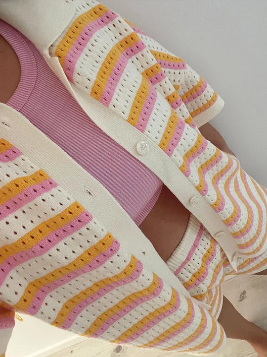 Fayelle - Casual Striped Two-Piece Set