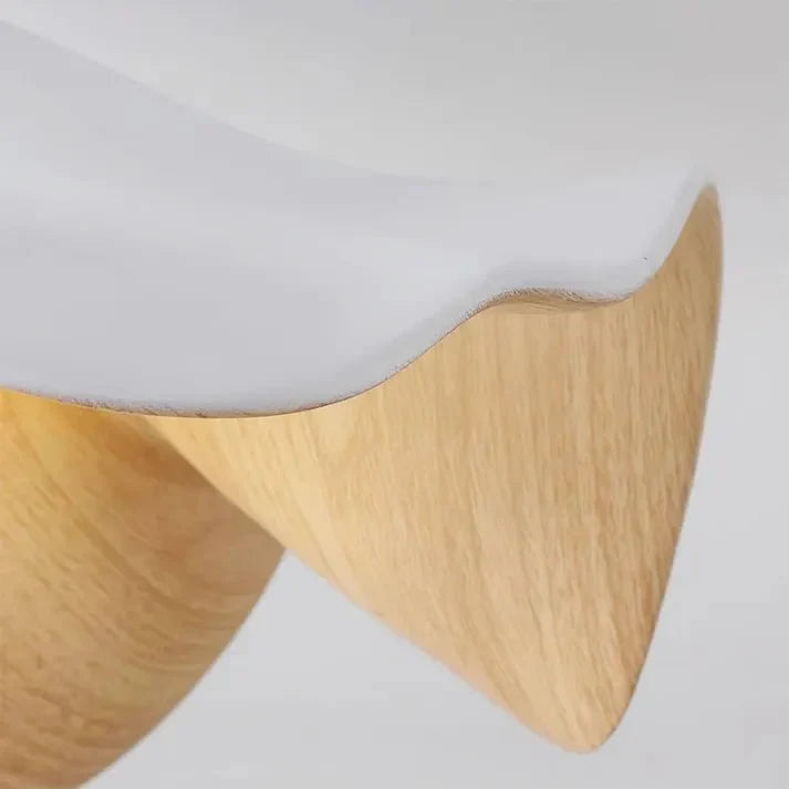 Scandinavian Wooden Lotus Ceiling Lamp Made of Resin