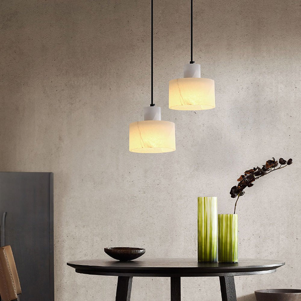 Scandinavian Simple Pendant Lamp in White Marble