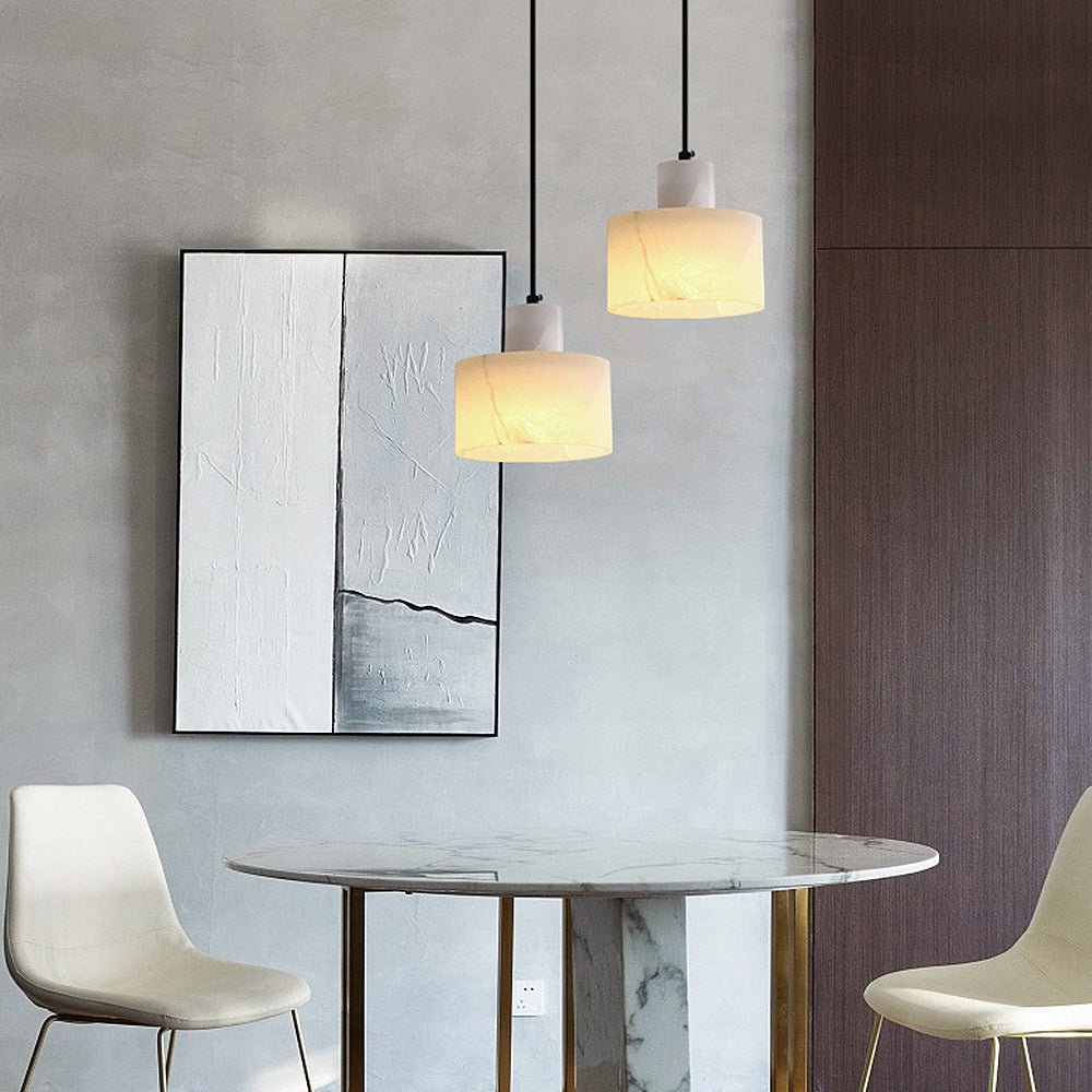 Scandinavian Simple Pendant Lamp in White Marble
