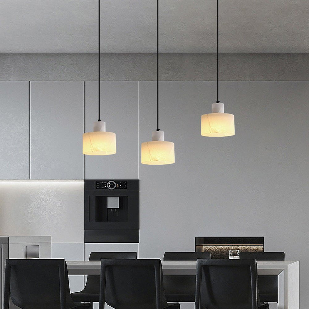 Scandinavian Simple Pendant Lamp in White Marble