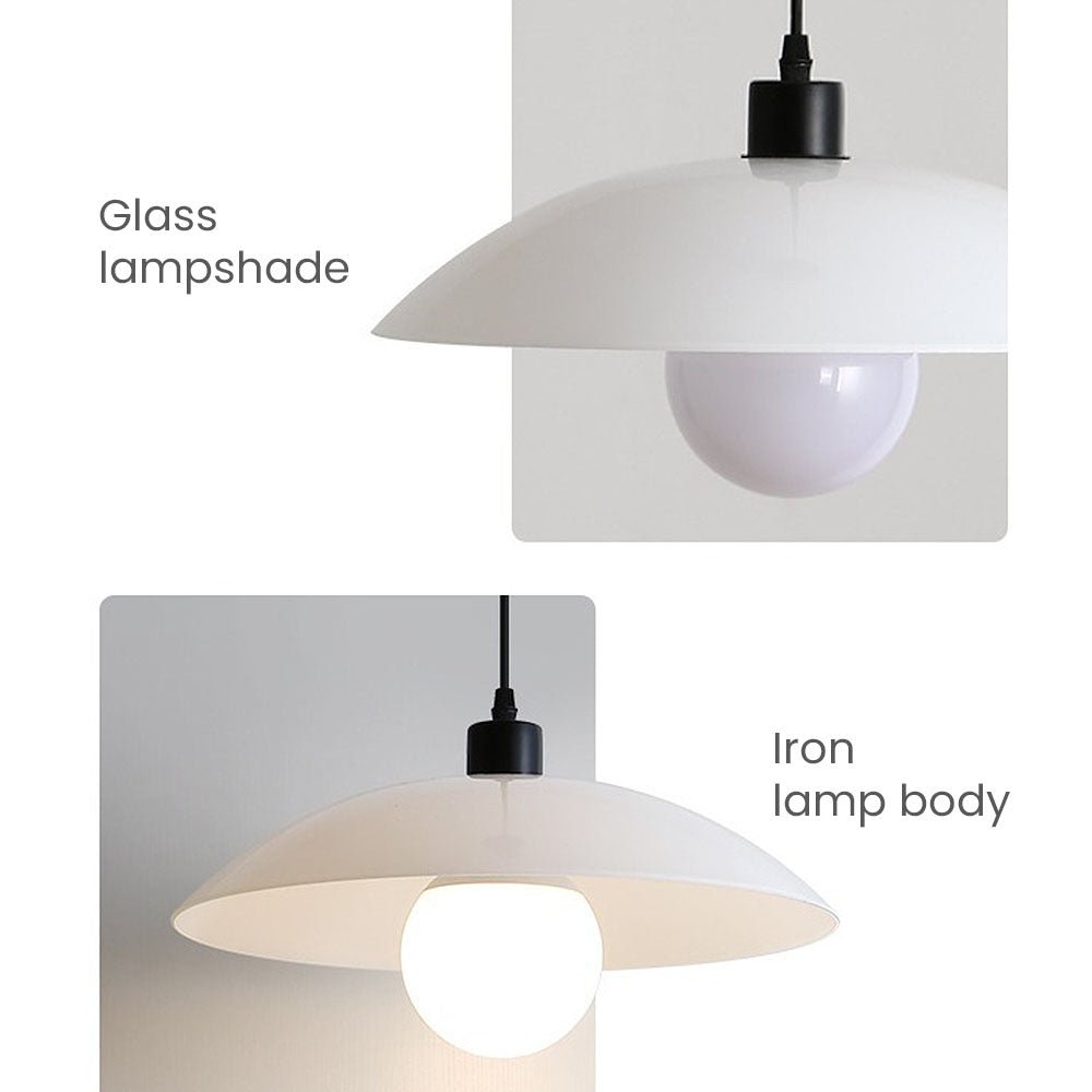 Minimalist Hanging Lamp of White Layered Glass