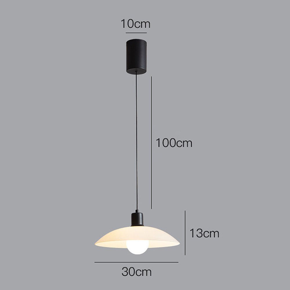 Minimalist Hanging Lamp of White Layered Glass