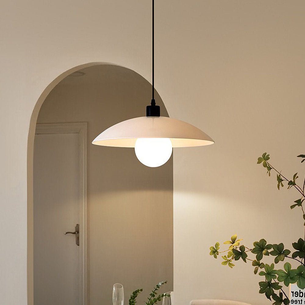 Minimalist Hanging Lamp of White Layered Glass