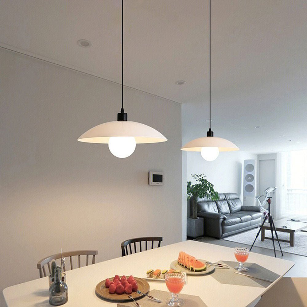 Minimalist Hanging Lamp of White Layered Glass