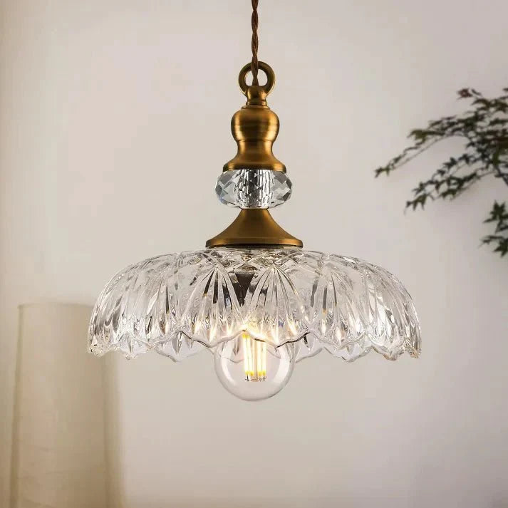 Mid Century Glass Pendant Light Kitchen Island | Mini Retro Ceiling Lamp | Iron Frame | E26 E27 Bulb | Modern Vintage Lighting