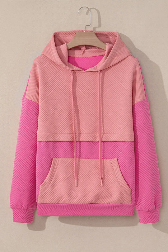 Drawstring Colorblock Long Sleeve Hoodie | Casual &amp; Comfortable | Slightly Stretchy