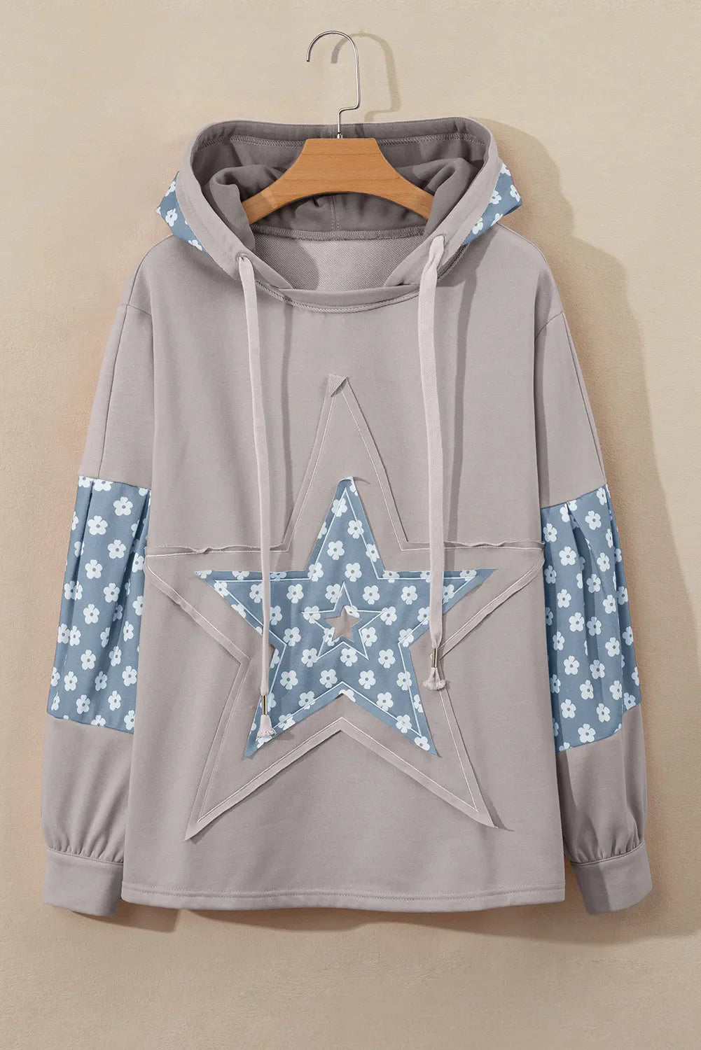 Drawstring Star Long Sleeve Hoodie | Casual &amp; Comfortable | Playful Streetwear Look