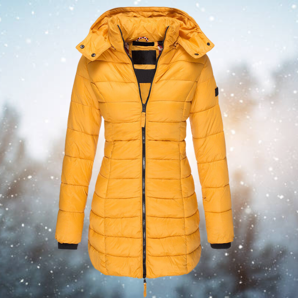 Women's Puffer Winter Coat | Hooded with a Full Zip | Slim Fit