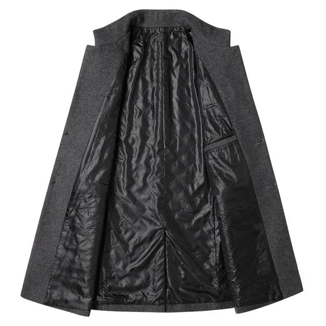 Men's Long Button-Down Coat | Ideal for Formal and Everyday Occasions