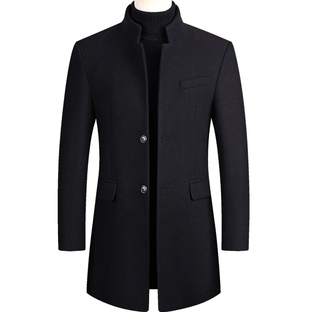 Men's Long Button-Down Coat | Ideal for Formal and Everyday Occasions