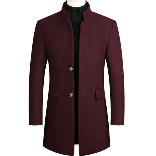Men's Long Button-Down Coat | Ideal for Formal and Everyday Occasions