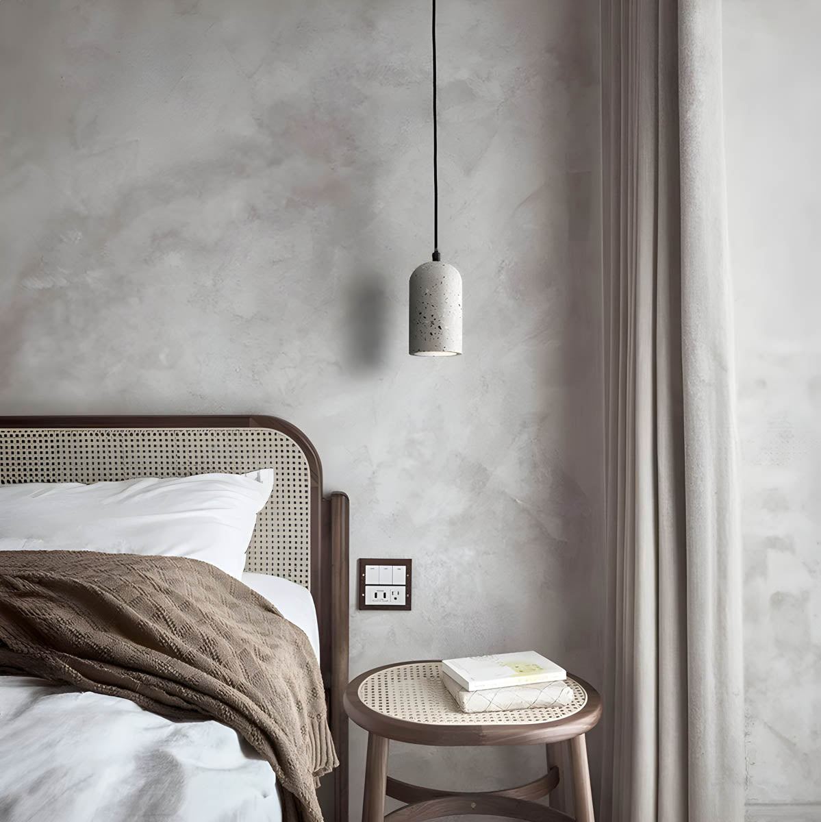 Concrete Pendant Lamp Industrial Modern Hanging Light | Compact Design | G4 LED | Adjustable Cord | Urban Interior Lighting