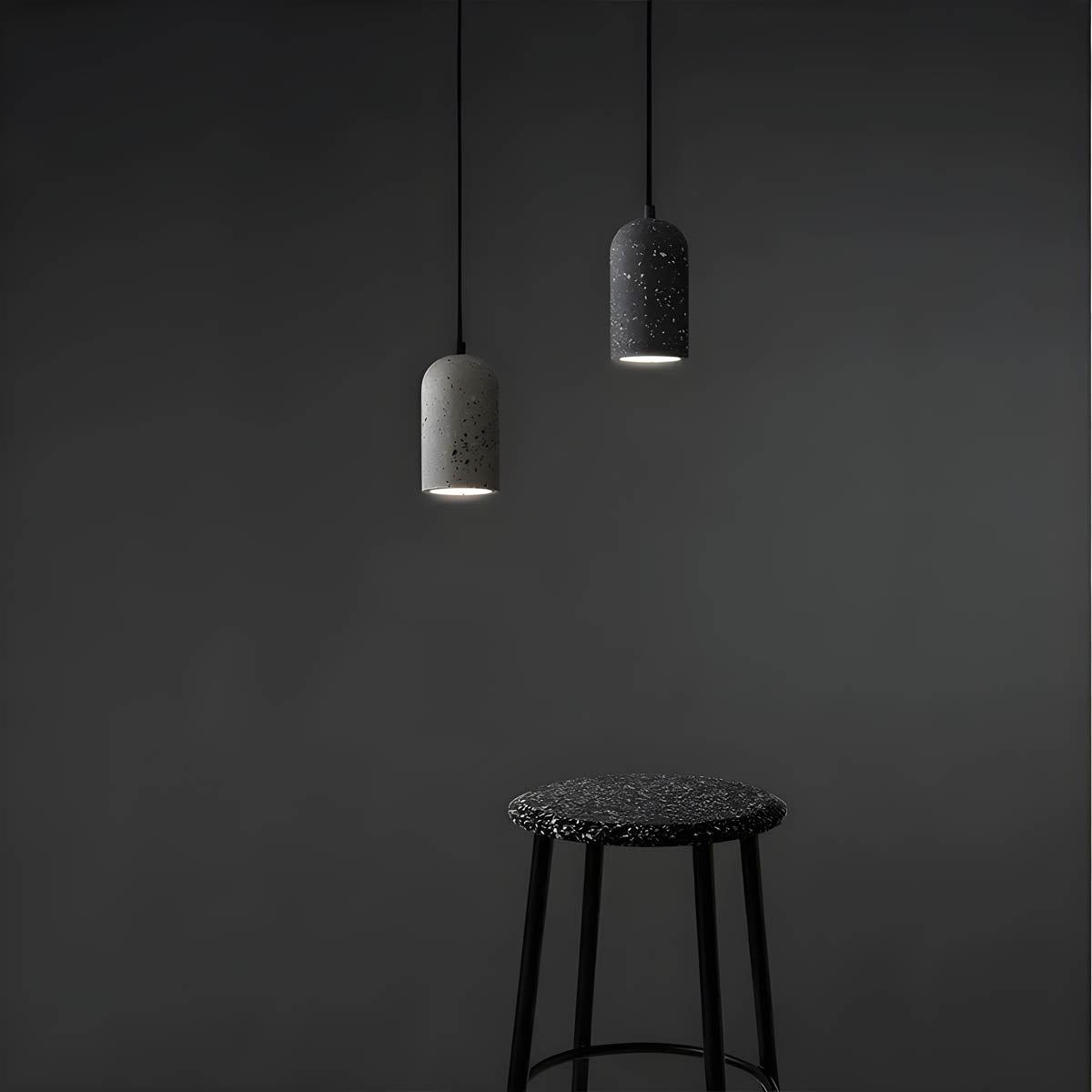 Concrete Pendant Lamp Industrial Modern Hanging Light | Compact Design | G4 LED | Adjustable Cord | Urban Interior Lighting