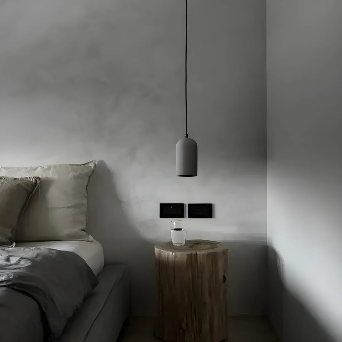Concrete Pendant Lamp Industrial Modern Hanging Light | Compact Design | G4 LED | Adjustable Cord | Urban Interior Lighting