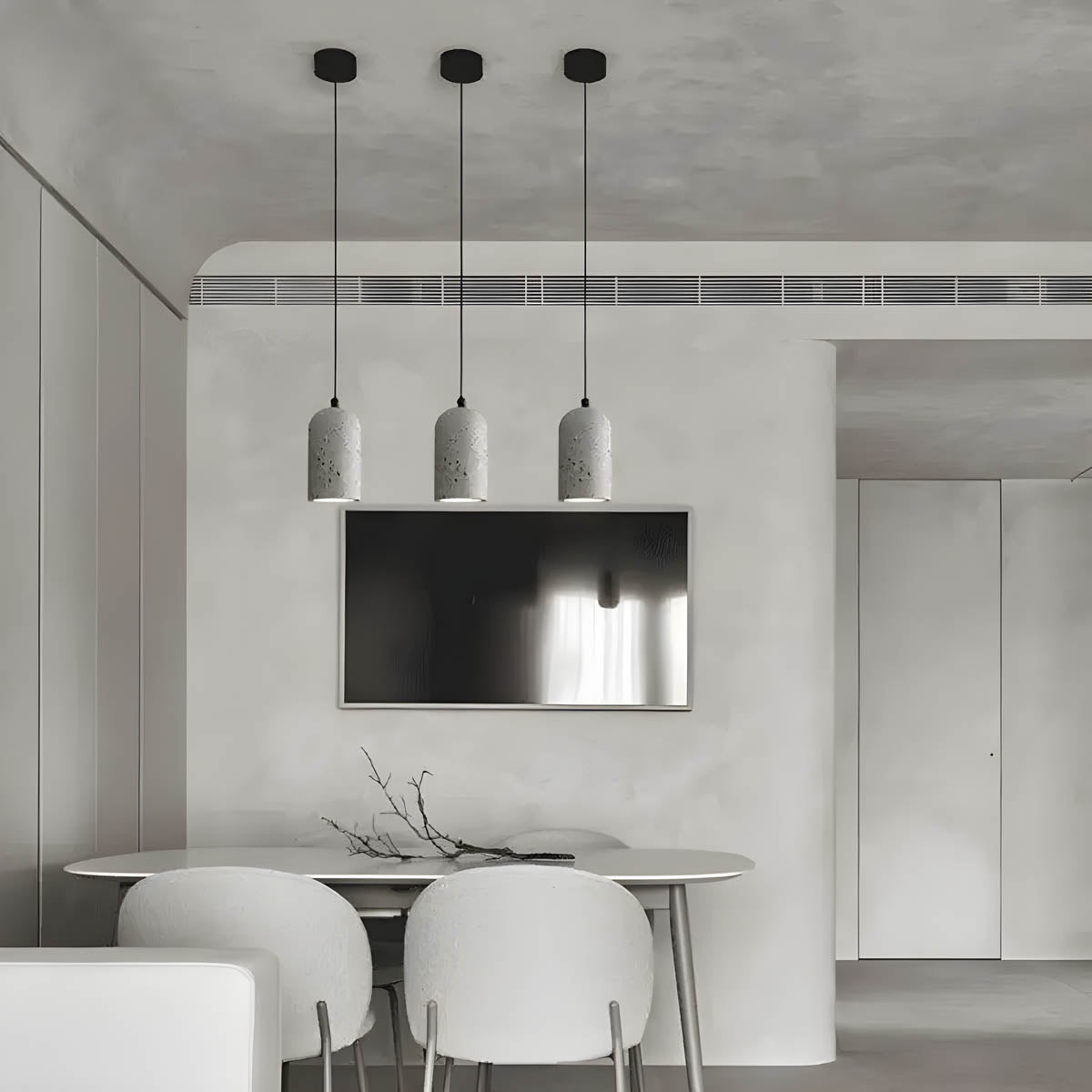 Concrete Pendant Lamp Industrial Modern Hanging Light | Compact Design | G4 LED | Adjustable Cord | Urban Interior Lighting
