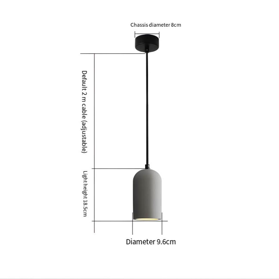 Concrete Pendant Lamp Industrial Modern Hanging Light | Compact Design | G4 LED | Adjustable Cord | Urban Interior Lighting