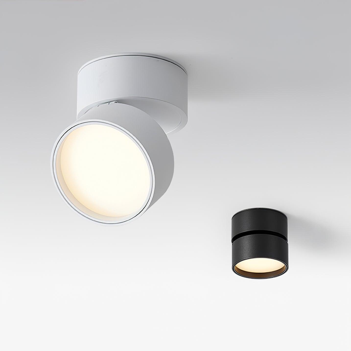 Adjustable LED Ceiling Spotlight Lamp for Artwork & Accent Lighting | Rotatable Surface Mount | Warm White 3000K | Aluminum 10cm
