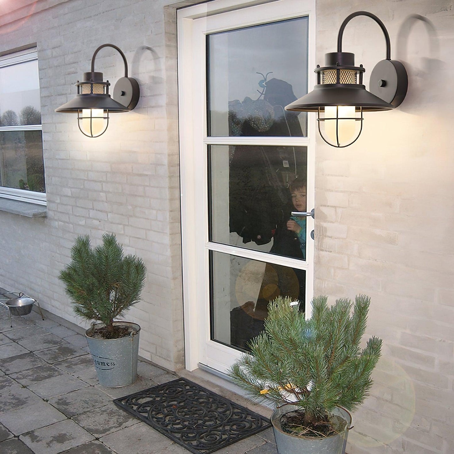 Felix Outdoor Wall Lamp Industrial Garden Light | Metal Glass Design | IP65 Waterproof | E26/E27 LED Edison Compatible
