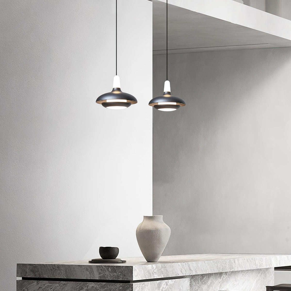 Fiji Pendant Lamp | Aluminum LED Pendant | Warm, Neutral & Cool Light | Modern Tropical Interior Lighting | 18x14cm
