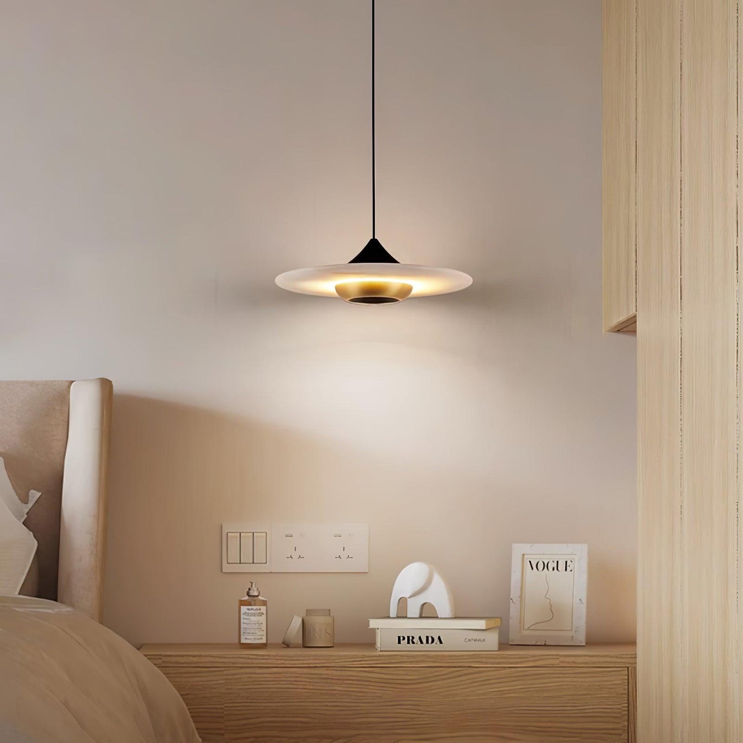 Marble Pendant Lamp Flying Saucer Design Modern LED Ceiling Light | Integrated LED | 3 Color Temperatures | Premium Indoor Lighting