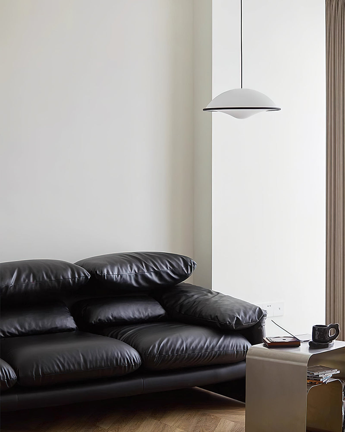 Modern UFO Pendant Lamp Minimalist Ceiling Light | Acrylic & Metal | E26 E27 LED Compatible | Adjustable Hanging Light