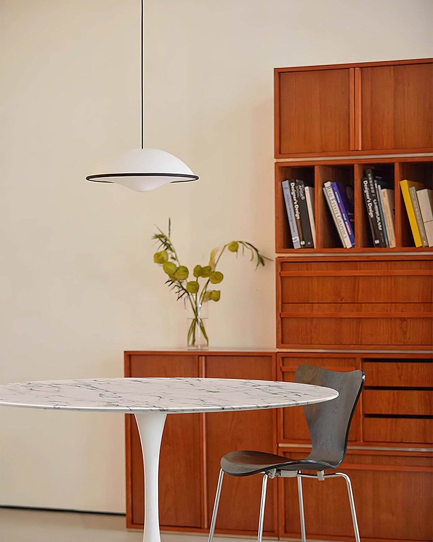 Modern UFO Pendant Lamp Minimalist Ceiling Light | Acrylic & Metal | E26 E27 LED Compatible | Adjustable Hanging Light