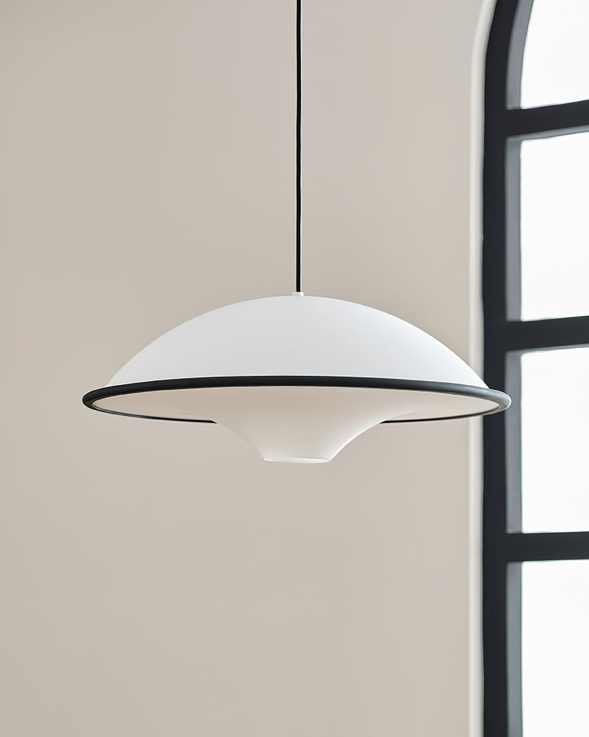 Modern UFO Pendant Lamp Minimalist Ceiling Light | Acrylic & Metal | E26 E27 LED Compatible | Adjustable Hanging Light