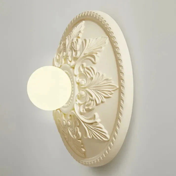 Modern Milky Coffee Wall Lamp for Living Room | Resin & Glass Wall Sconce | G9 Bulb Base | Ambient Interior Lighting Ø30cm