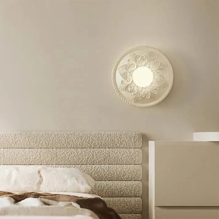 Modern Milky Coffee Wall Lamp for Living Room | Resin & Glass Wall Sconce | G9 Bulb Base | Ambient Interior Lighting Ø30cm